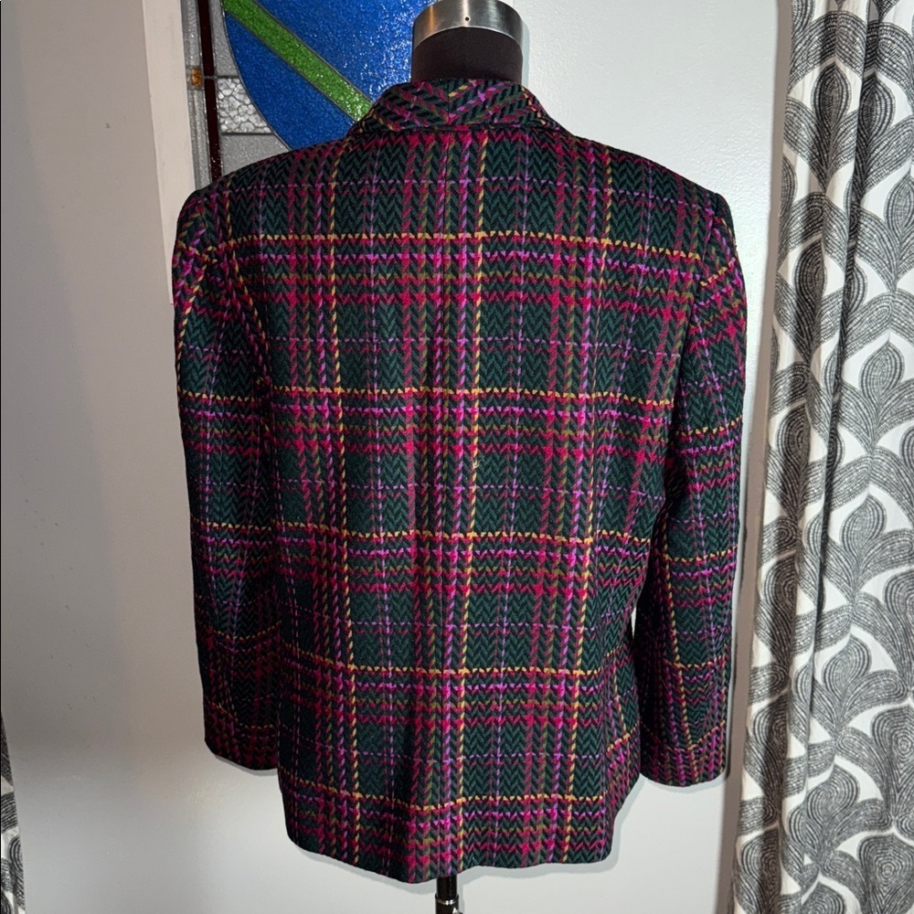 Pendleton Vintage 80s Plaid Wool Blazer - Picture 4 of 7